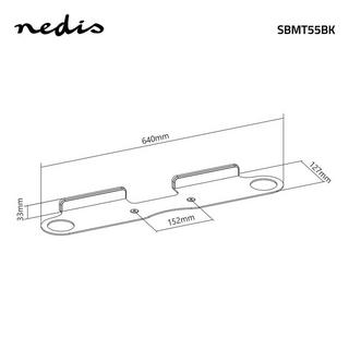 Nedis  Supporto per Soundbar | Compatibile con: Sonos® Beam™ | Parete | 5kg | Fisso | ABS / Acciaio | Nero 