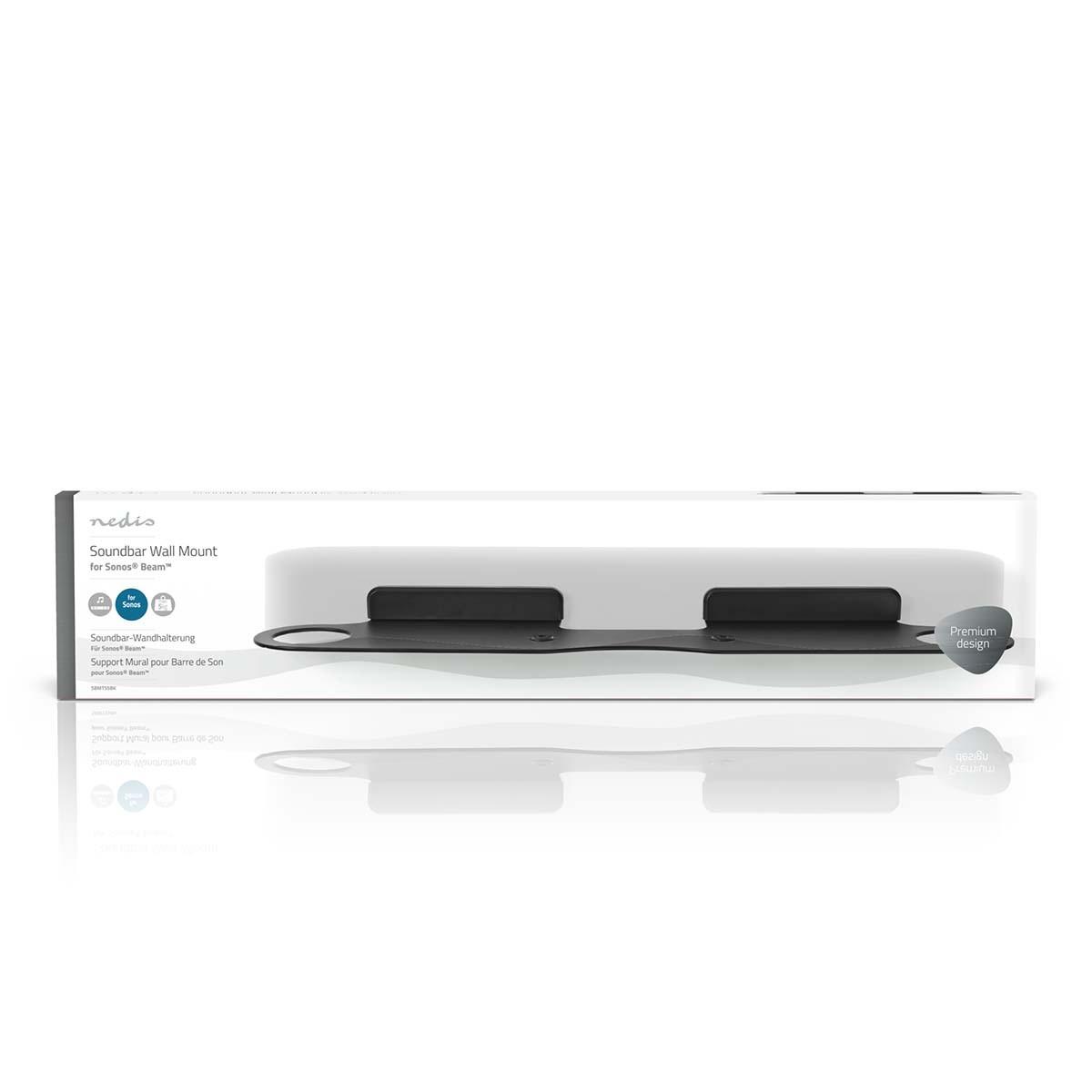 Nedis  Supporto per Soundbar | Compatibile con: Sonos® Beam™ | Parete | 5kg | Fisso | ABS / Acciaio | Nero 
