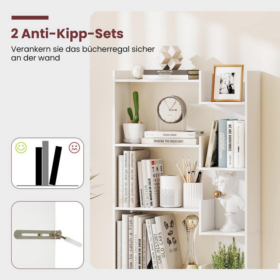 Northix 6-stöckiges Bücherregal mit 11 Regalböden  