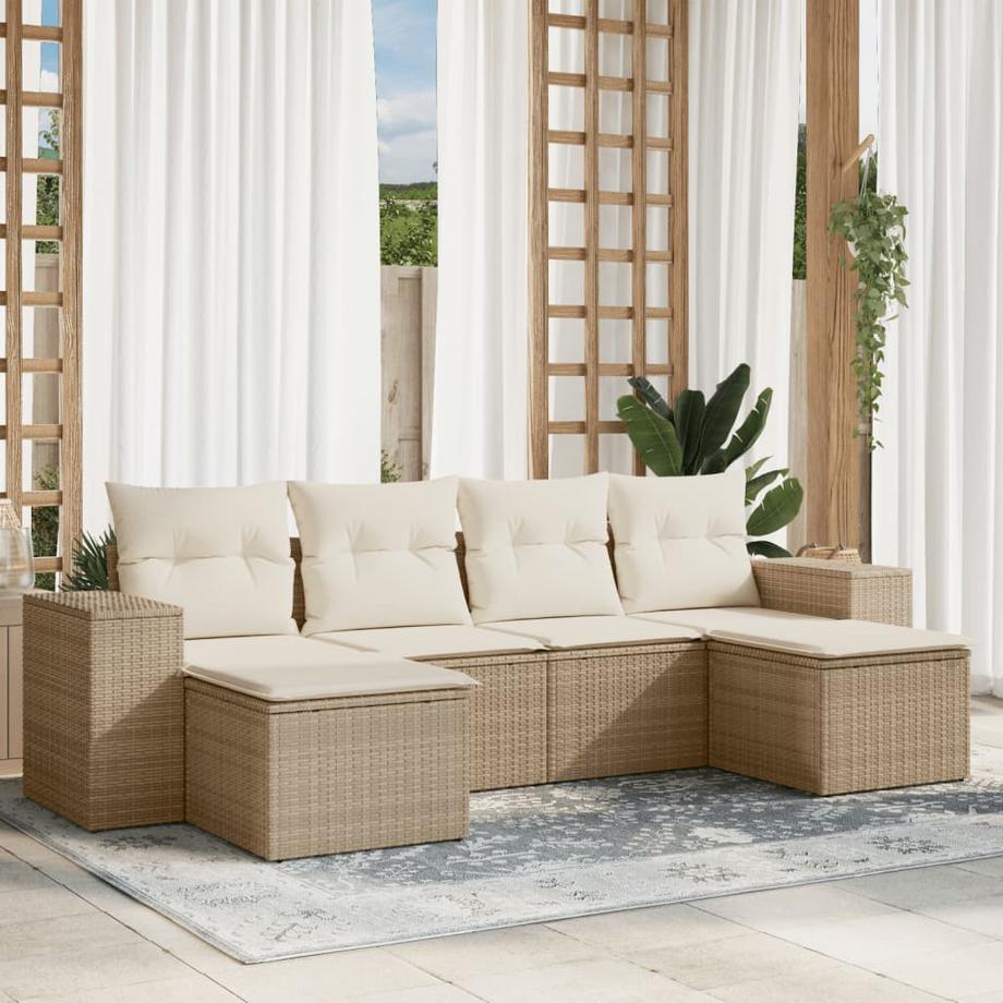 VidaXL set divano da giardino Polirattan  