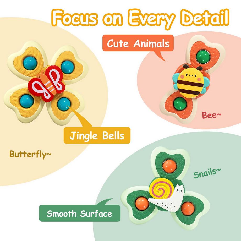 Activity-board  Jouet à ventouse Jouet sensoriel pour bébé Jouet pivotant à ventouse 