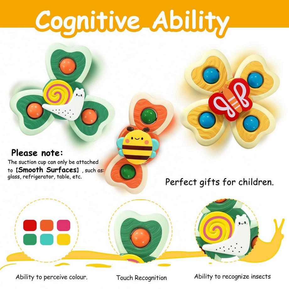 Activity-board  Jouet à ventouse Jouet sensoriel pour bébé Jouet pivotant à ventouse 