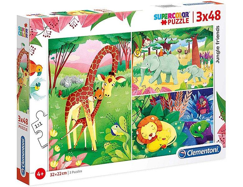 Clementoni  Puzzle Dschungel Freunde (3x48) 