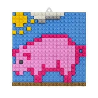 Q-BRICKS  3 er Mosaik-Set: Bauernhoftiere – Kaninchen, Schwein und Hahn 