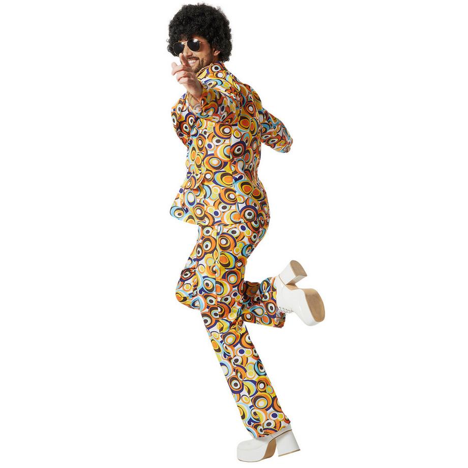 Tectake  kostüm  70er Jahre Disco Retro-Kreis-Muster 