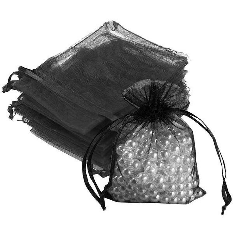 eStore  50x Geschenktüten / Organzatüten - Schwarz 