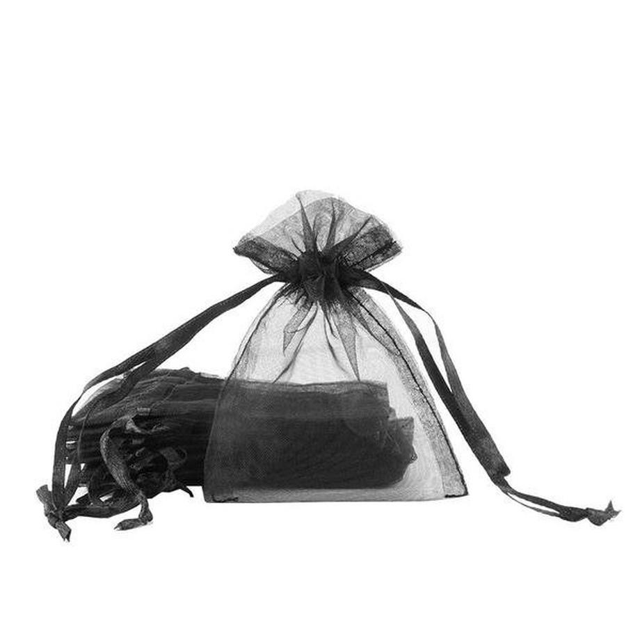 eStore  50x Geschenktüten / Organzatüten - Schwarz 