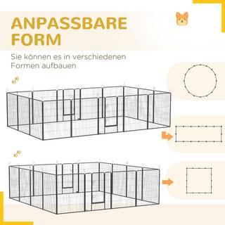 PawHut  DIY Welpengehege mit zwei Türen 