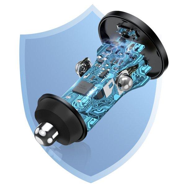 SWISSTEN  Caricatore da auto 30W 2x USB-C Swissten 