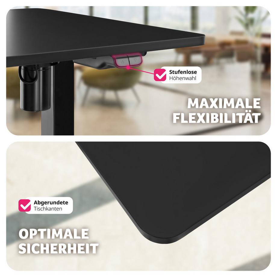 Tectake Elektrisch hohenverstellbarer Schreibtisch Skadi  