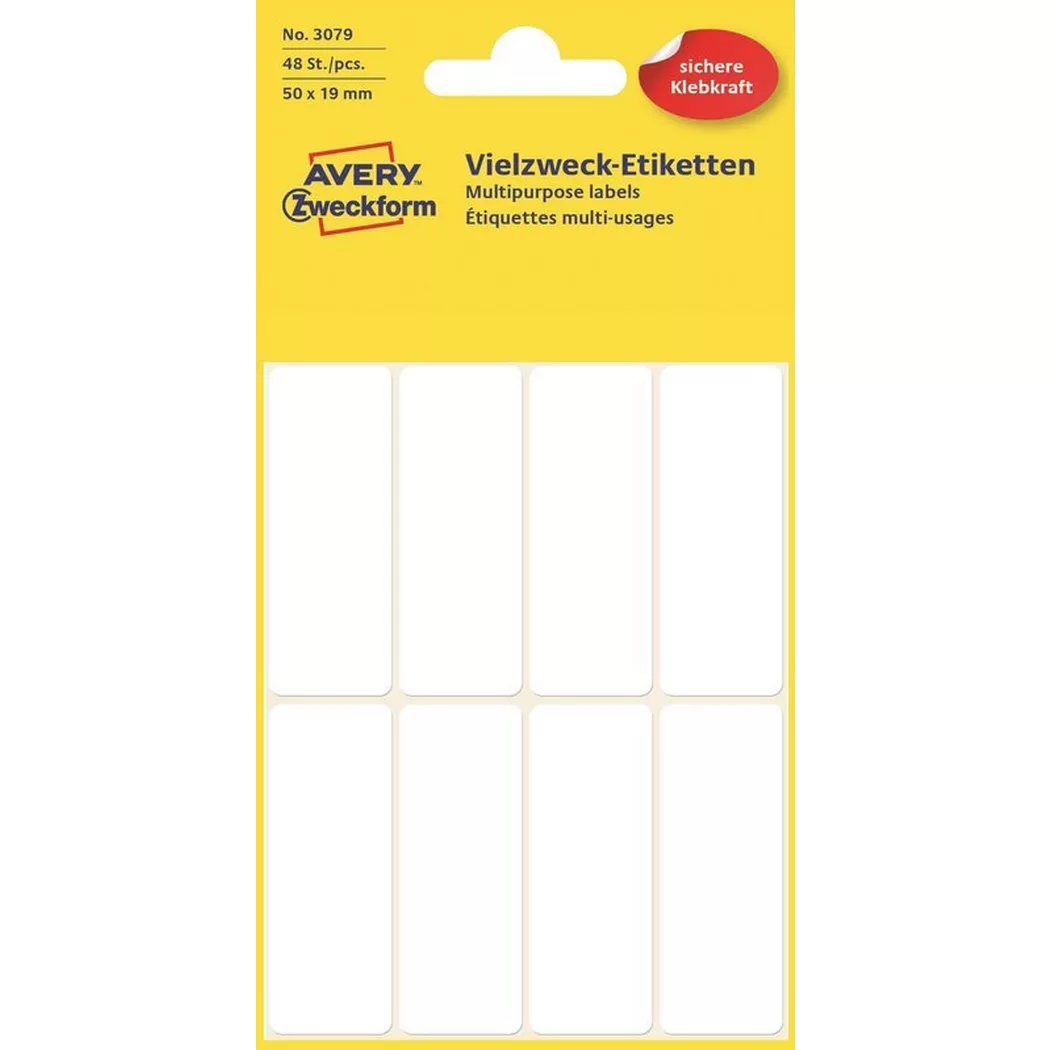 Avery-Zweckform – AVERY ZWECKFORM Etiketten 50×19mm, 48 Stück, One Size, Weiss