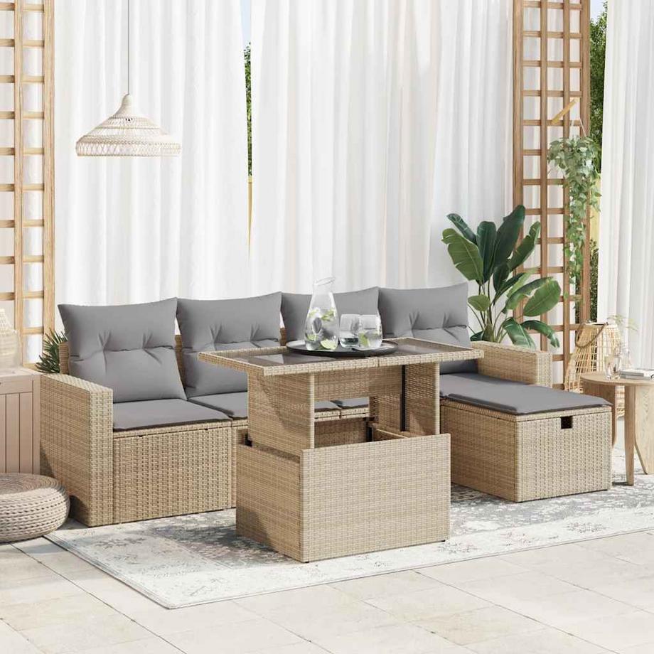 VidaXL set divano da giardino Polirattan  