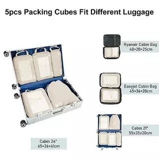 Set de Cubes d'emballage - Organisateur de valise 6 pièces pour valise 24  