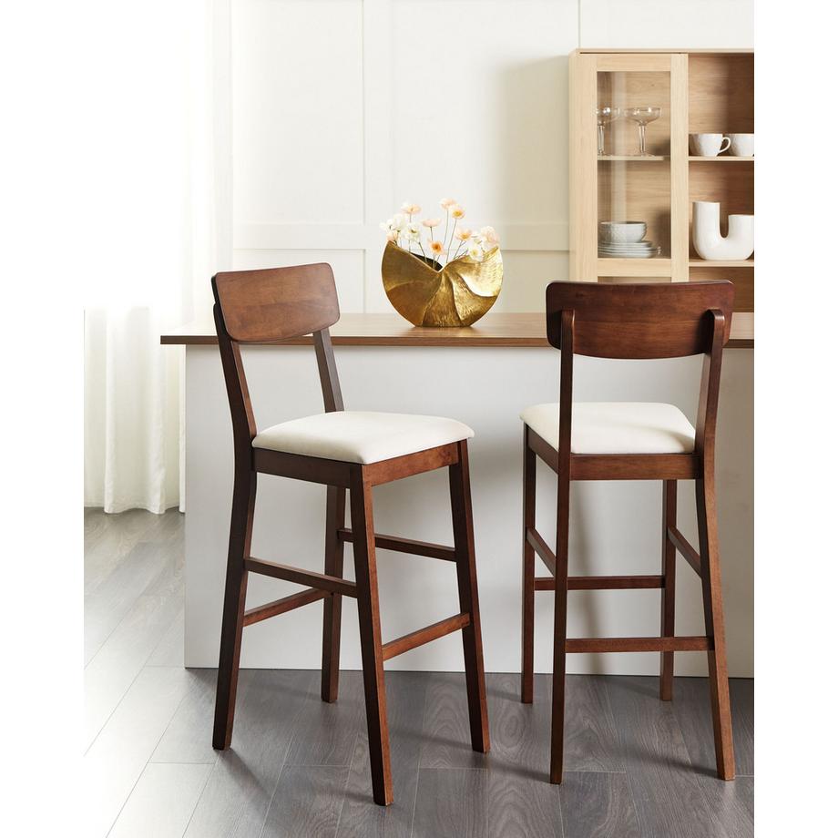 Beliani Set mit 2 Barstühlen aus Gummibaumholz  AMBLER  