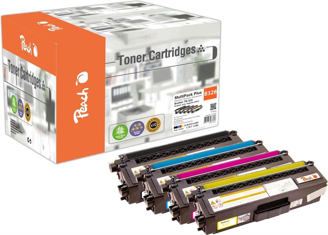 Peach  Toner Brother TN-328 MultiPack+ 2xbk, c, m, y, 5x6000 Seiten 