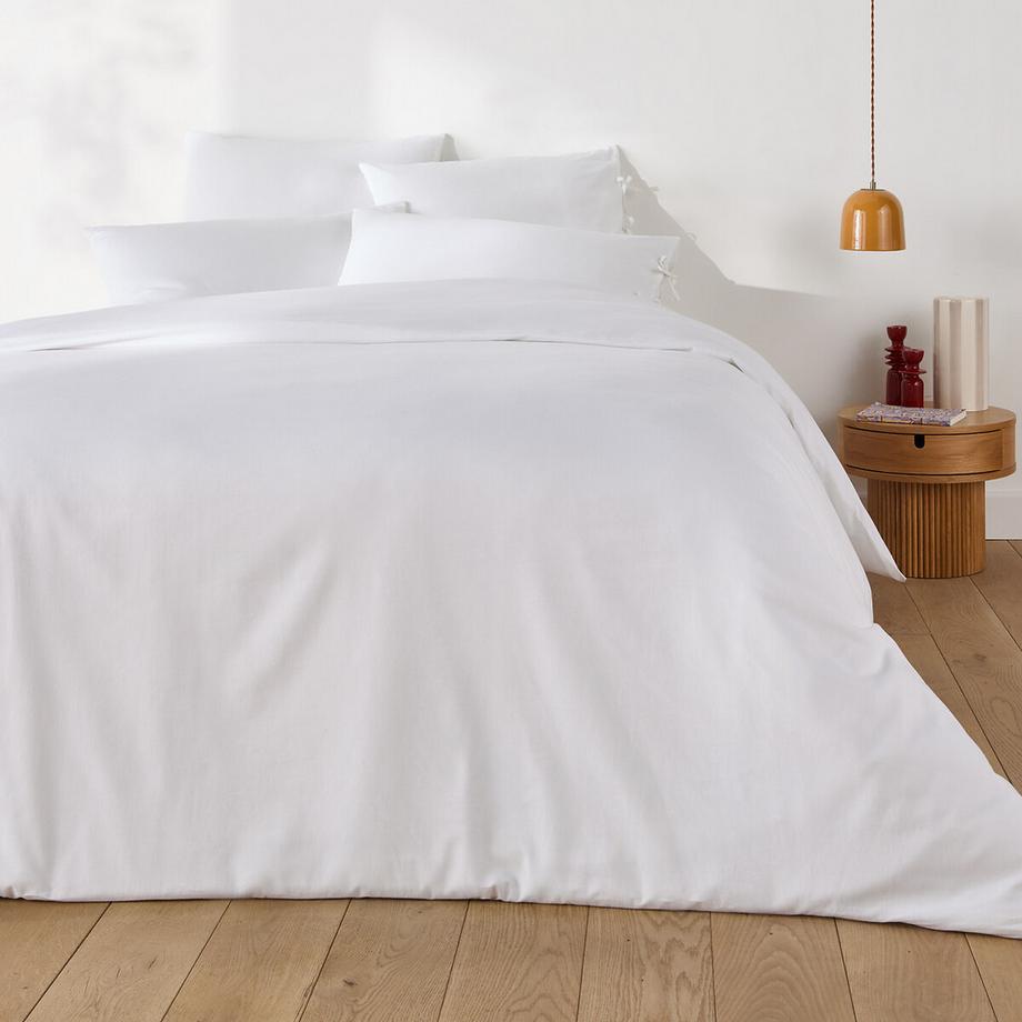 La Redoute Intérieurs Taie d'oreiller unie à nouettes en coton  