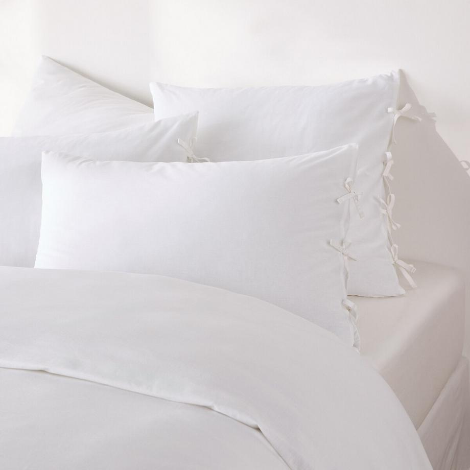 La Redoute Intérieurs Taie d'oreiller unie à nouettes en coton  