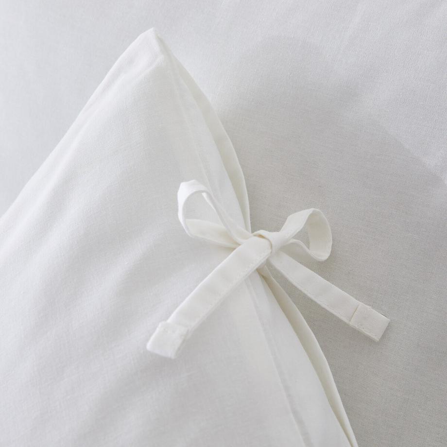 La Redoute Intérieurs Taie d'oreiller unie à nouettes en coton  