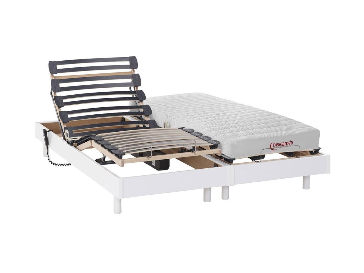 DREAMEA Letto relax elettrico Materasso accoglienza latticeBianco TYNDARE di DREAMEA  