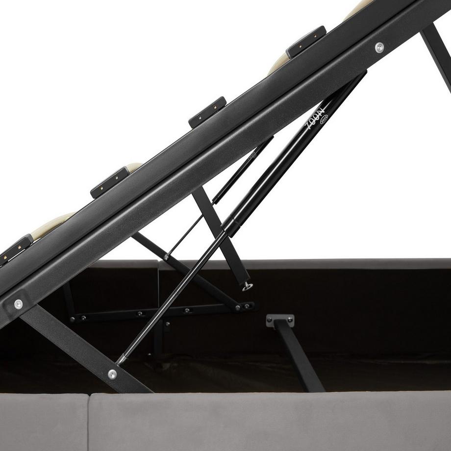 Tectake Bettset  Polsterbett in Samtoptik mit Steppmuster Matratze mit Komfortschaumkern, 2 Härtegrade (H2 & H3)  