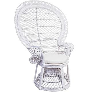 mutoni Fauteuil de jardin avec coussin Pavone blanc  