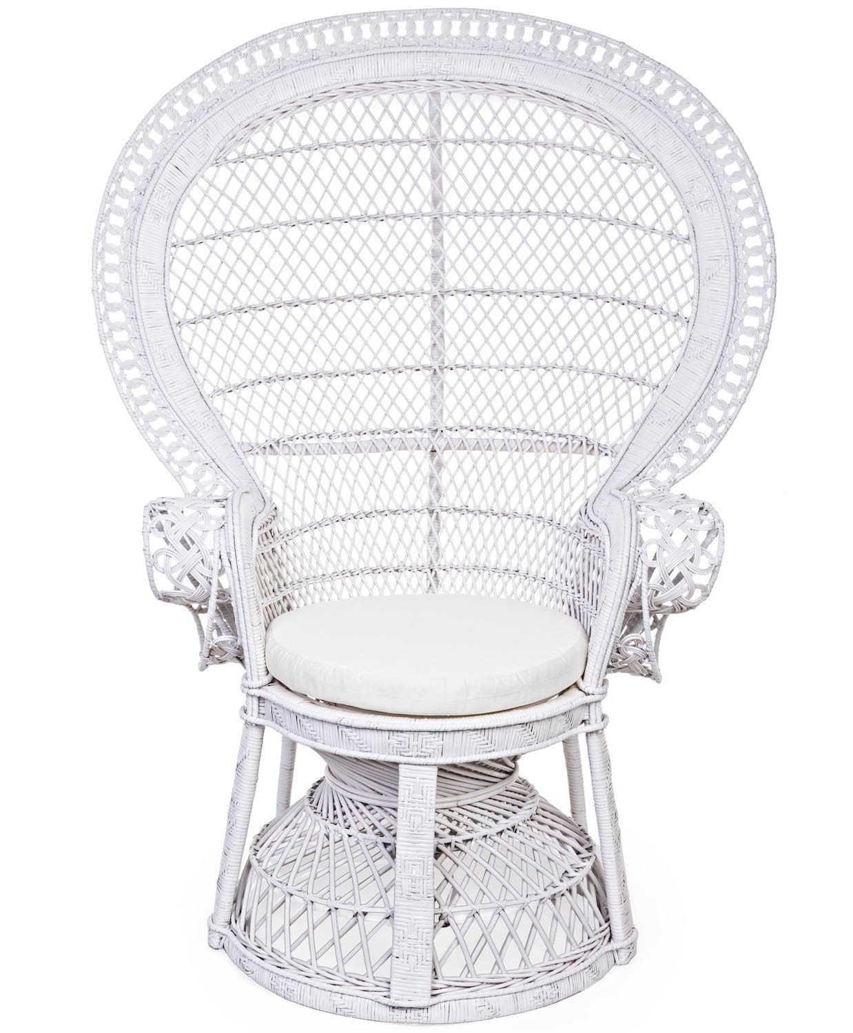 mutoni Fauteuil de jardin avec coussin Pavone blanc  