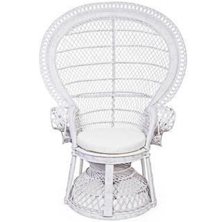 mutoni Fauteuil de jardin avec coussin Pavone blanc  