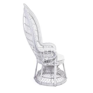 mutoni Fauteuil de jardin avec coussin Pavone blanc  