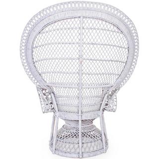 mutoni Fauteuil de jardin avec coussin Pavone blanc  