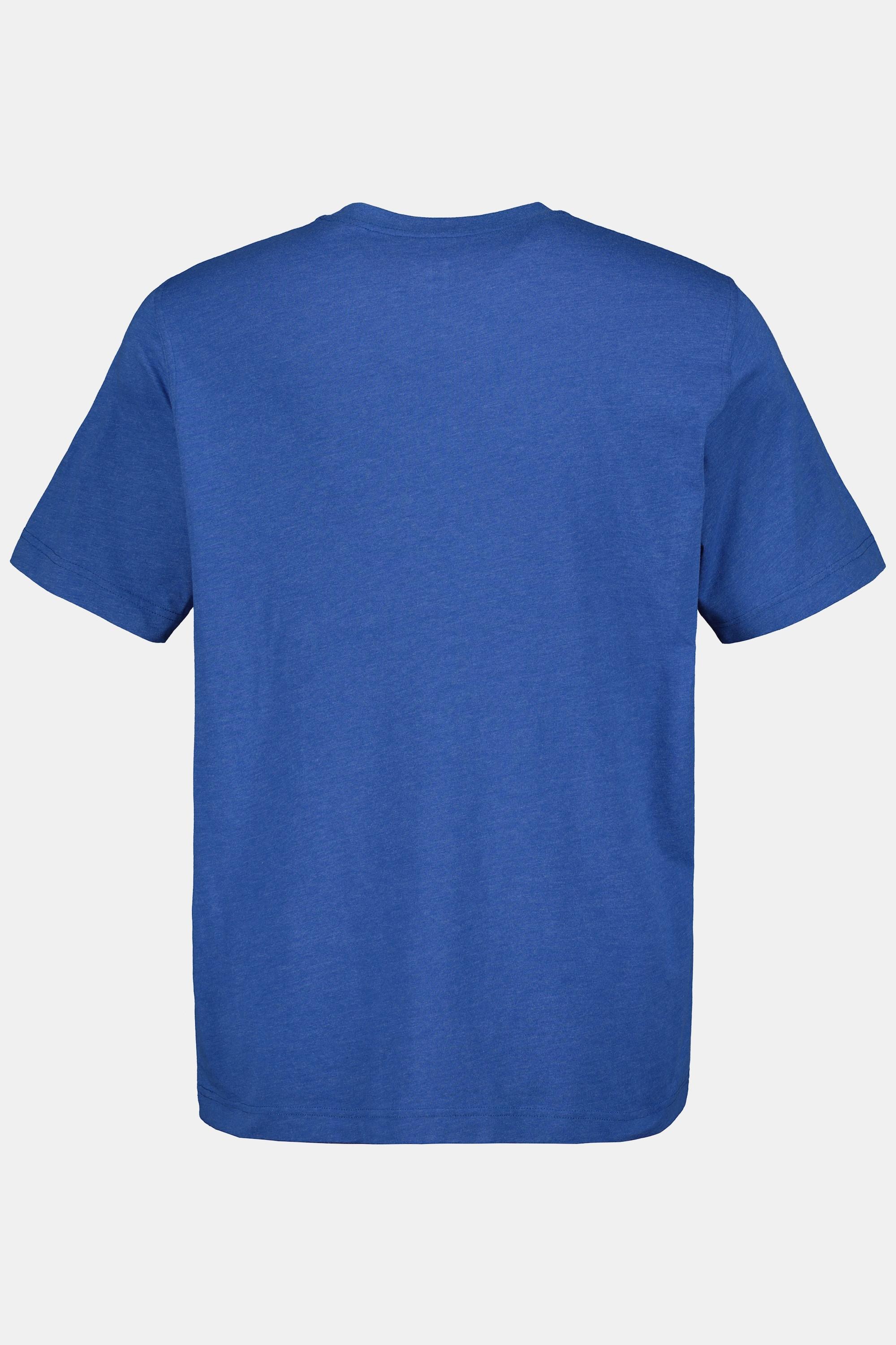 JP1880  T-shirt Basic en coton peigné, col rond bleu encre 