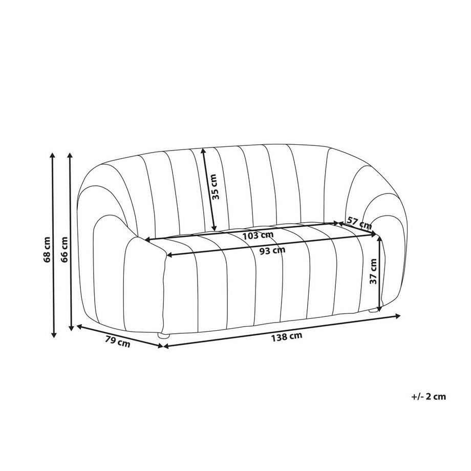 Beliani Canapé 2 places en Velours Rétro MALUNG  