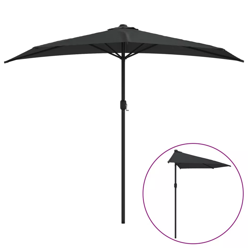 VidaXL - Balkon sonnenschirm, One Size, Schwarz