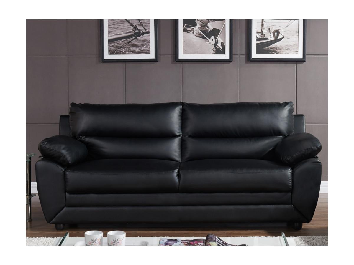 Vente-unique Sofa 3Sitzer Kunstleder MANOA  