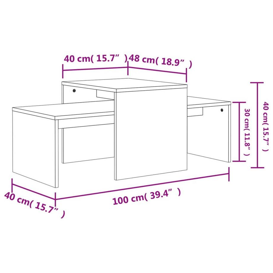 VidaXL tavolino Legno multistrato  