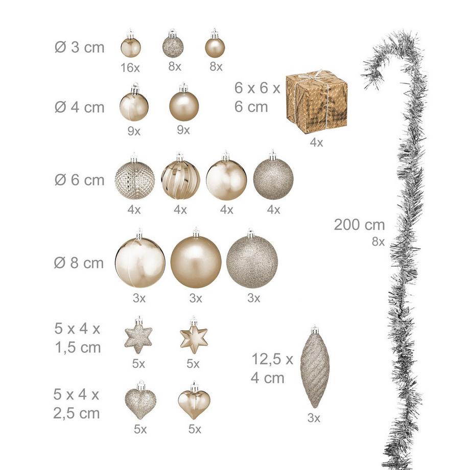 Northix Set di palline per albero di Natale, confezione da 110  