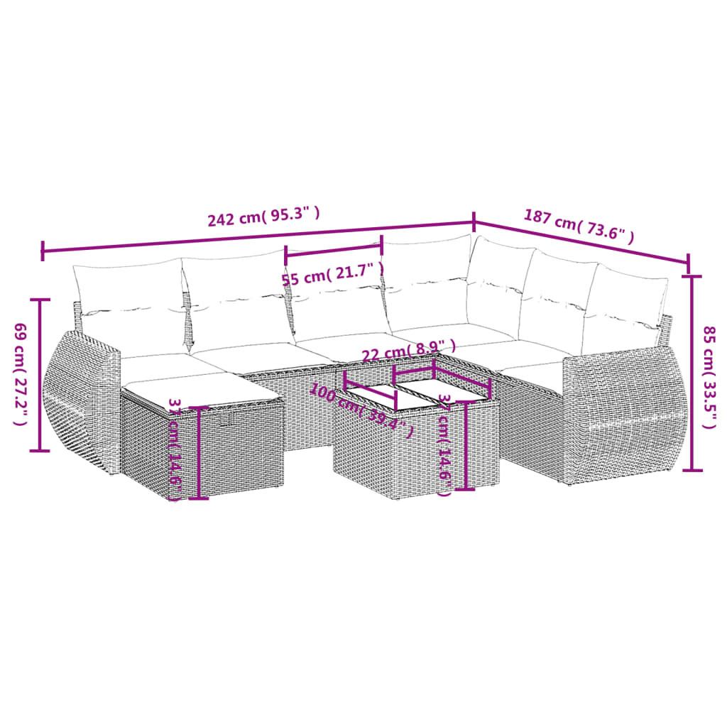 VidaXL set divano da giardino Polirattan  