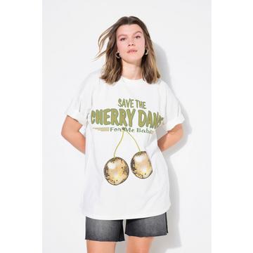 T-shirt dal taglio oversize con stampa con ciliegie