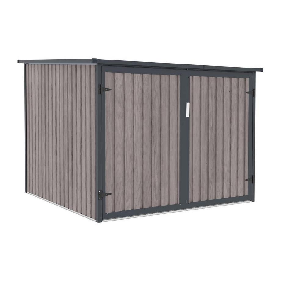 Vente-unique Abri à vélo métal en acier galvanisé effet bois 4 m² pour 4 vélos - NIKI  