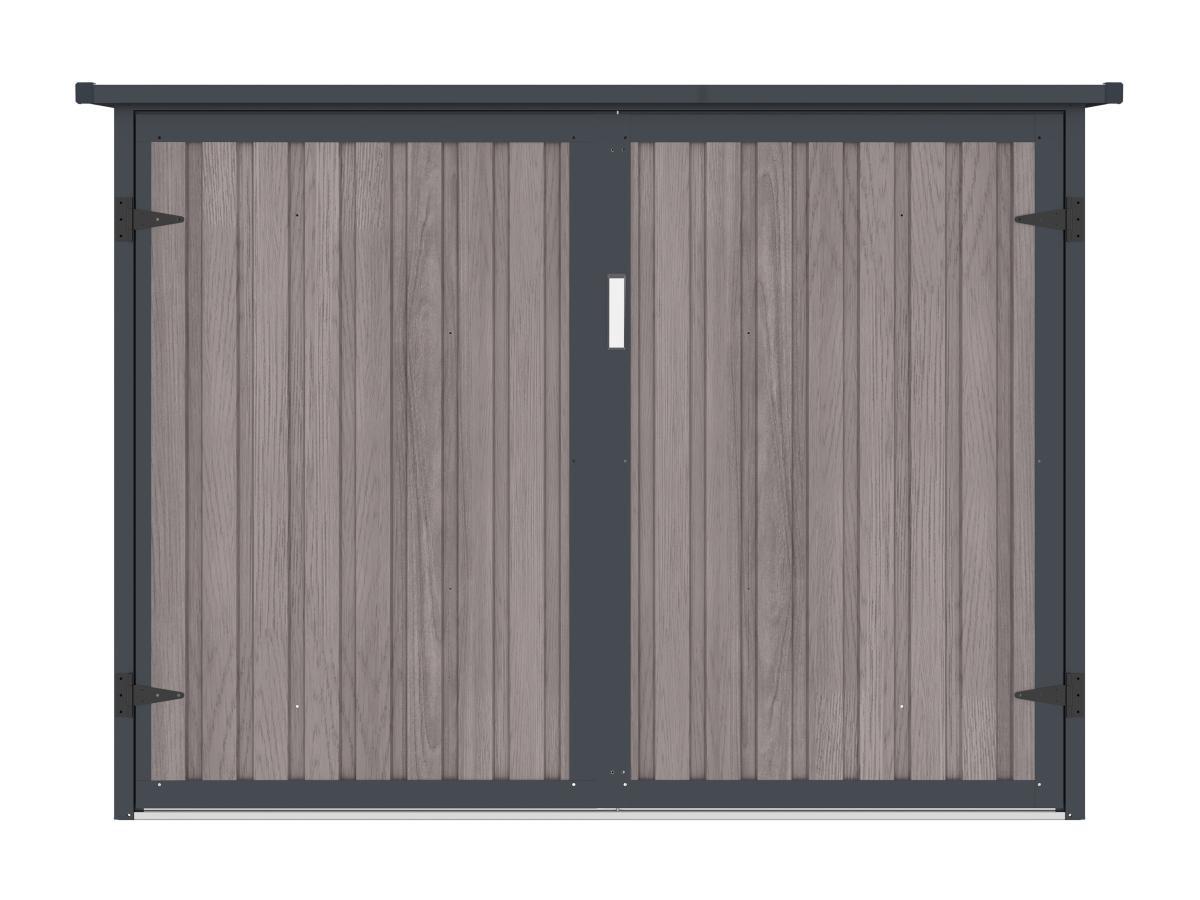 Vente-unique Abri à vélo métal en acier galvanisé effet bois 4 m² pour 4 vélos - NIKI  