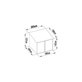 Vente-unique Abri à vélo métal en acier galvanisé effet bois 4 m² pour 4 vélos - NIKI  