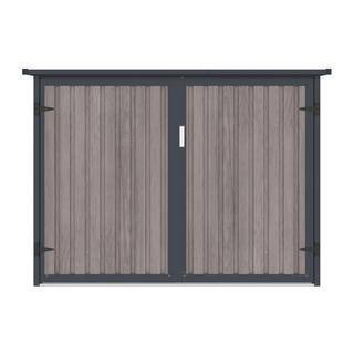 Vente-unique Abri à vélo métal en acier galvanisé effet bois 4 m² pour 4 vélos - NIKI  