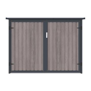 Metall-Fahrradunterstand aus verzinktem Stahl - Holz-Optik - 4 m² für 4 Fahrräder - NIKI