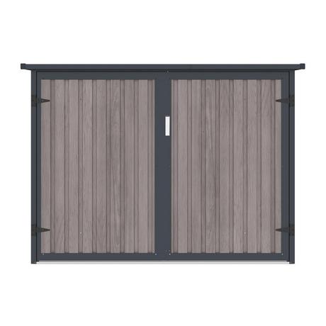 Vente-unique Abri à vélo métal en acier galvanisé effet bois 4 m² pour 4 vélos - NIKI  