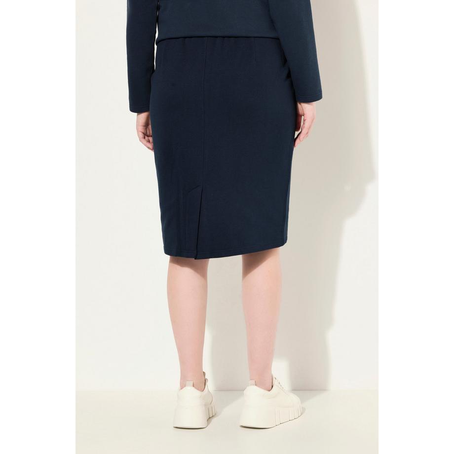 Ulla Popken Jupe en molleton avec fermeture éclair et poches  