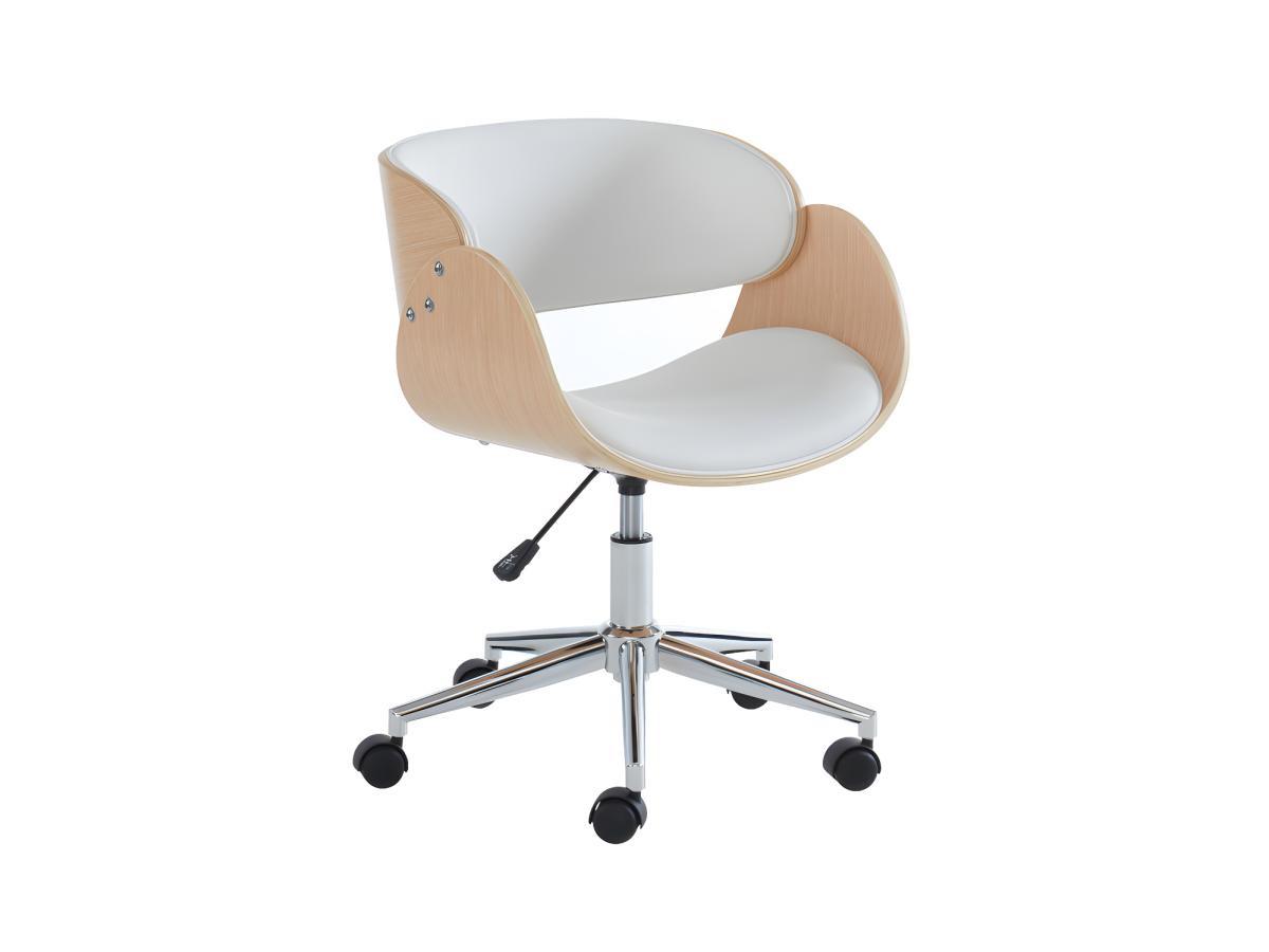 Vente-unique Chaise de bureau JELSA Hauteur ajustable Simili métal chromé Chêne  