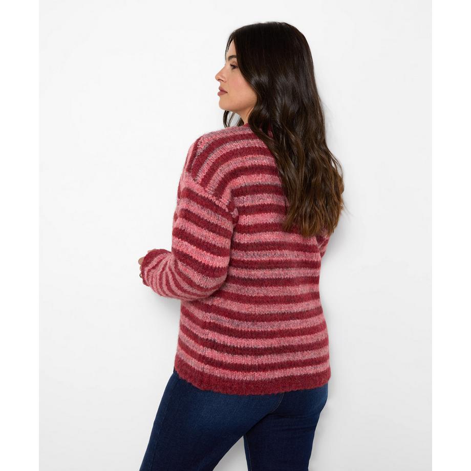 Joe Browns Stella gestreifte Strickjacke mit V-Ausschnitt  