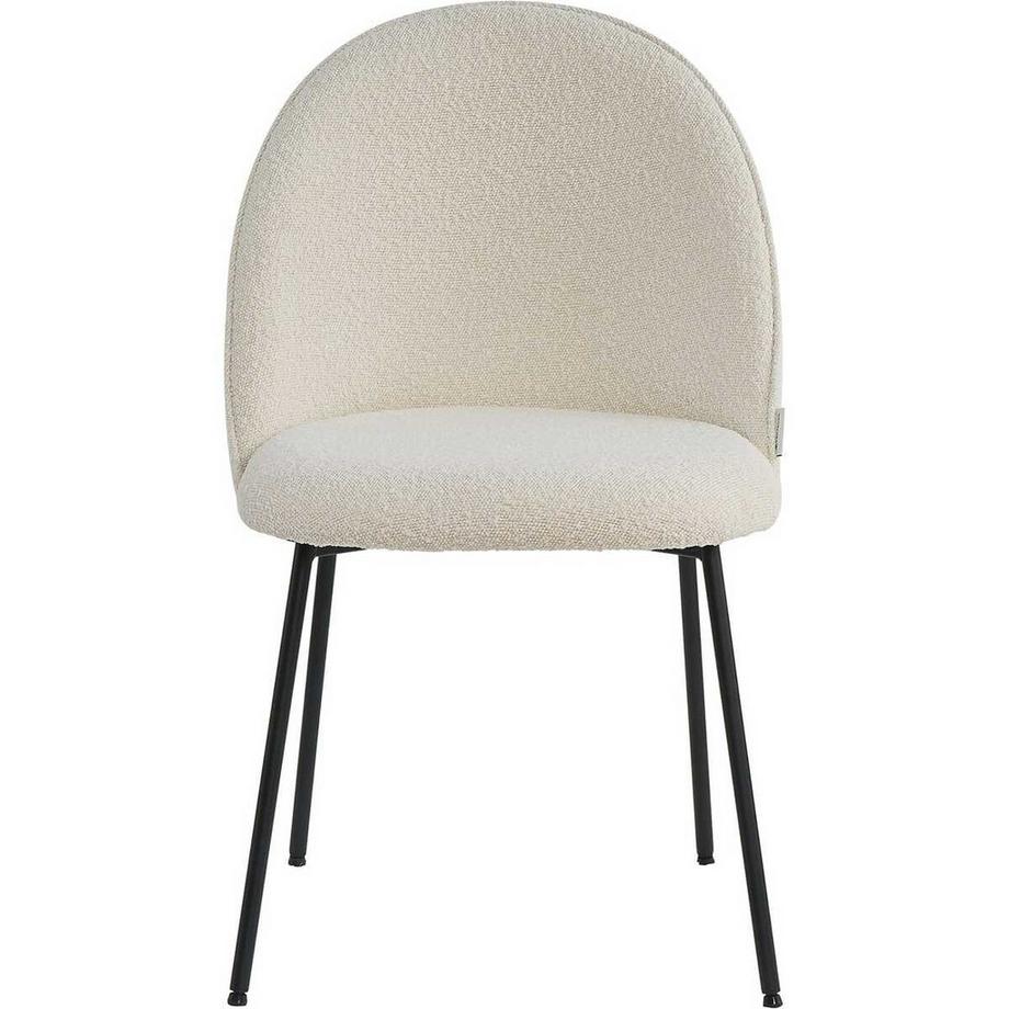 mutoni Chaise de salle à manger Clusto tissu métal beige (lot de 2)  