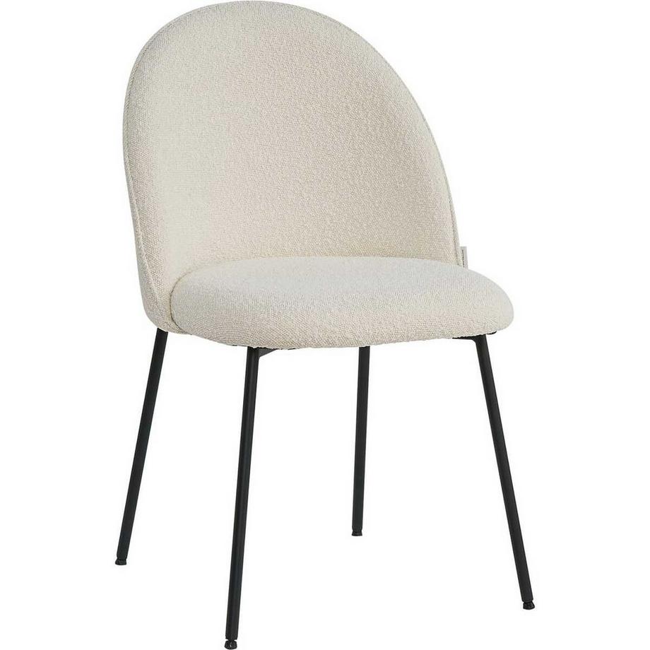 mutoni Chaise de salle à manger Clusto tissu métal beige (lot de 2)  