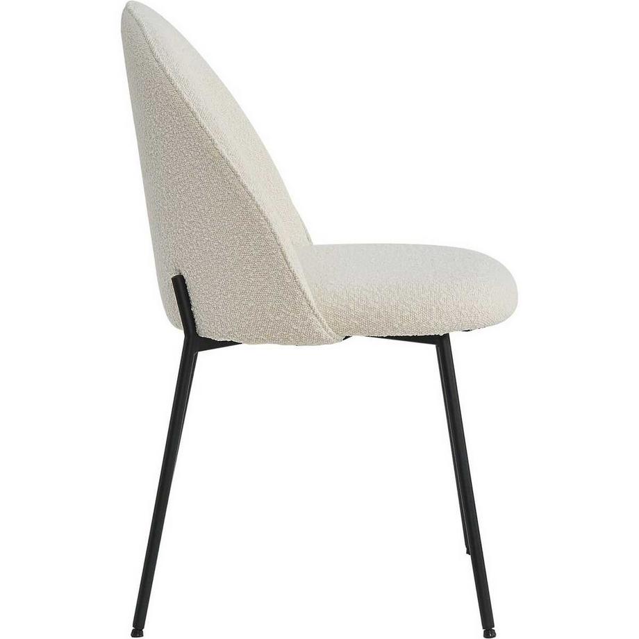 mutoni Chaise de salle à manger Clusto tissu métal beige (lot de 2)  