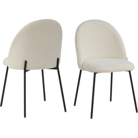 mutoni Sedia da pranzo Clusto tessuto metallo beige (set di 2)  